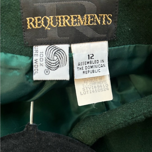 REQUIREMENTS  green wool fully lined zip up women pencil skirt - Picture 5 of 6